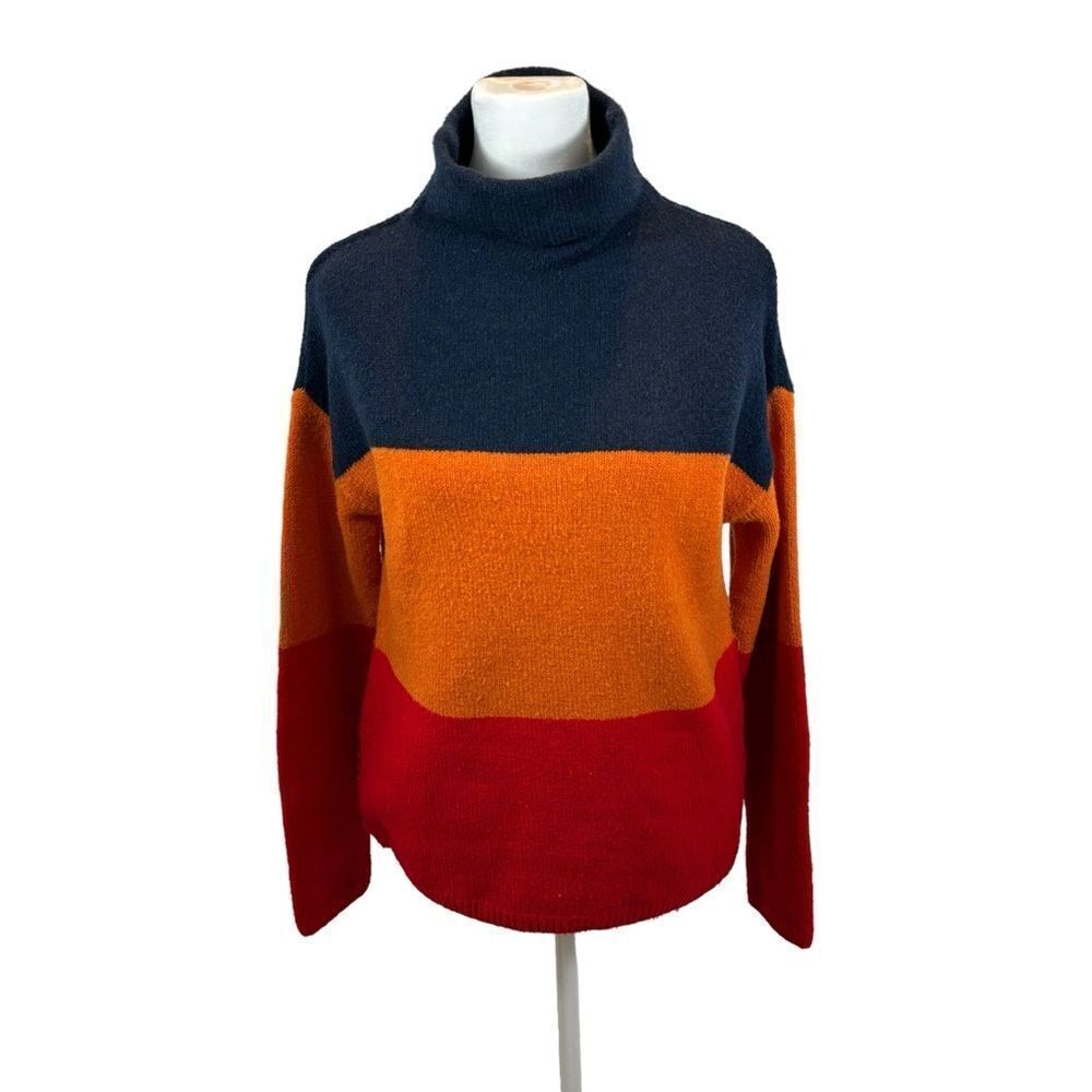 Ladies C&C California Wool Blend‎ Color Block Striped Sweater Size Medium